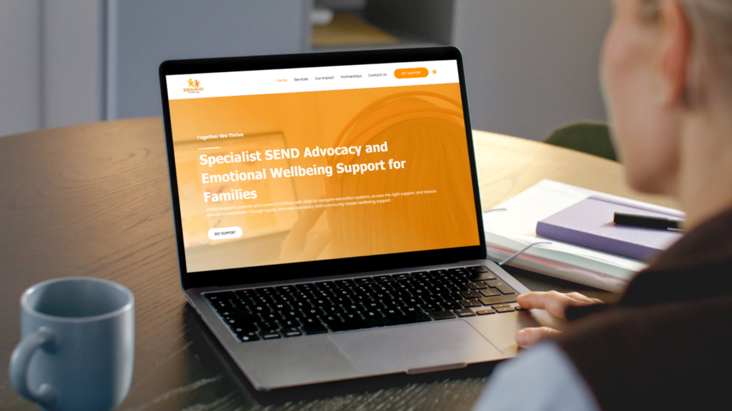 SENDAID Website on laptop