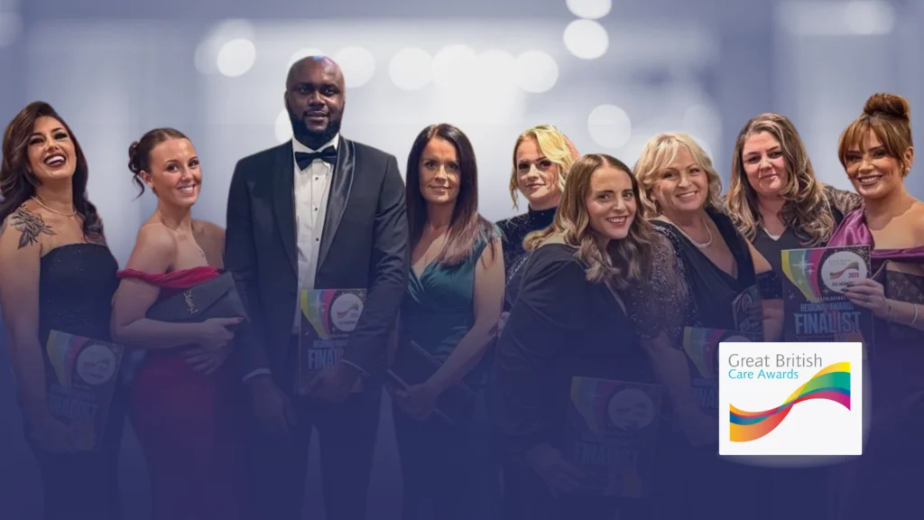Komplex Community and Komplex Care staff celebrating recognition at the Great British Care Awards 2025