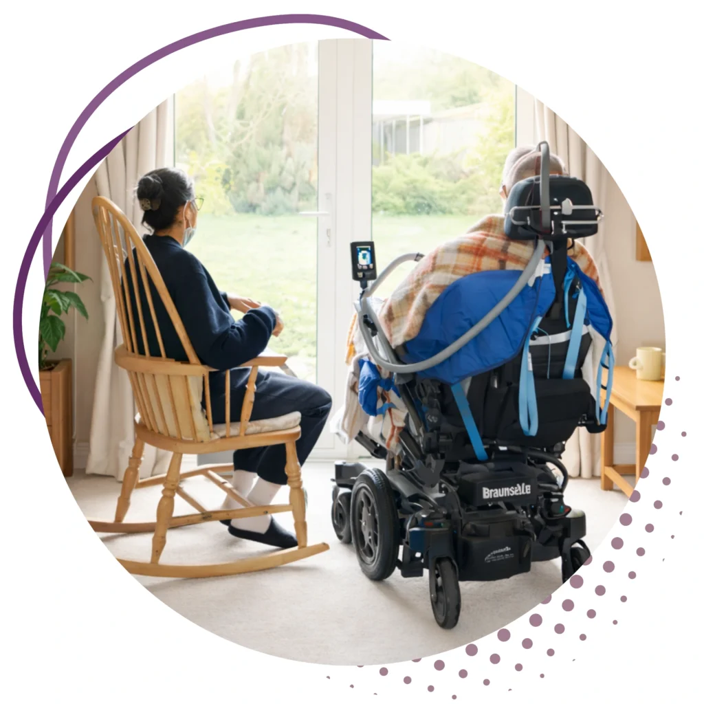 Carer spending meaningful time with a client receiving complex care support